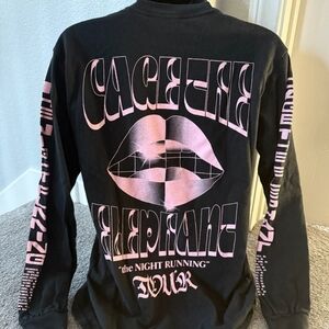 Cage The Elephant Black & Pink Graphic Long Sleeve Official Tour Shirt